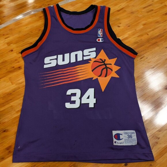 Vintage Champion Phoenix Suns Charles Barkley jersey NBA sz 36 Small 90s *READ - Picture 1 of 10